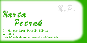 marta petrak business card